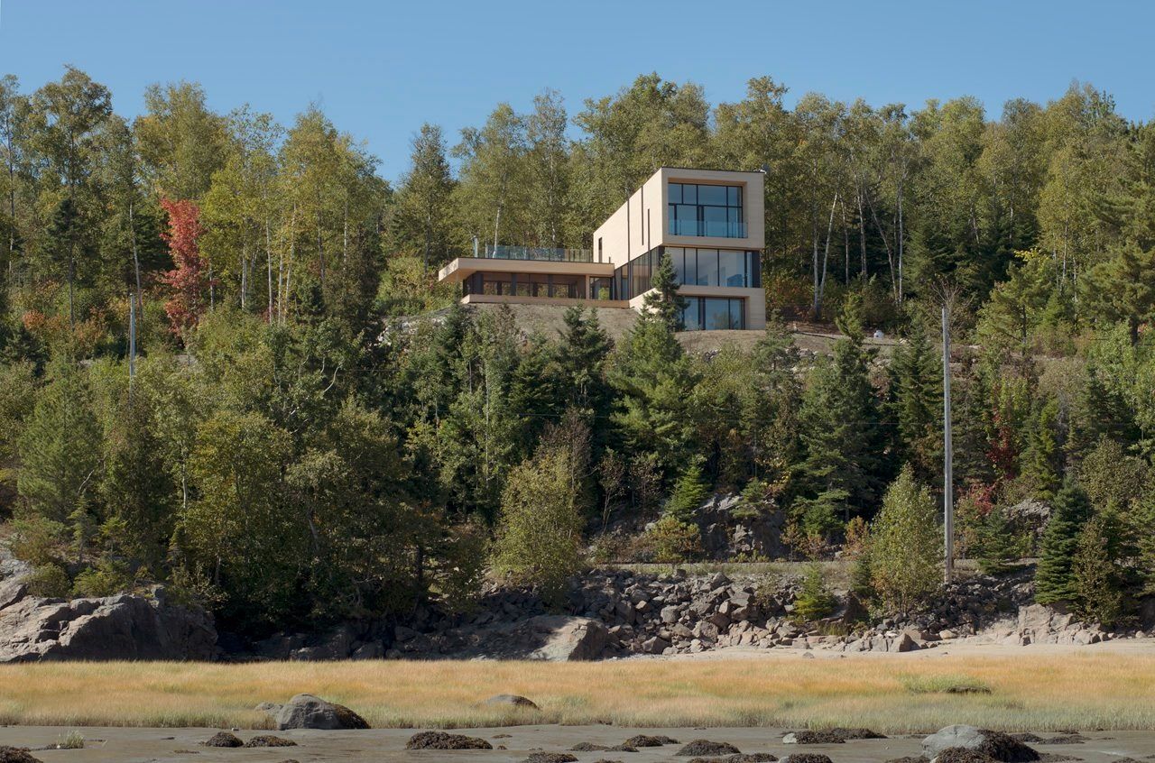 Vista aérea de un proyecto de tipo Revestimiento exterior cerca de Ciudad de Quebec - Lévis por Groupe SIDEX Inc.