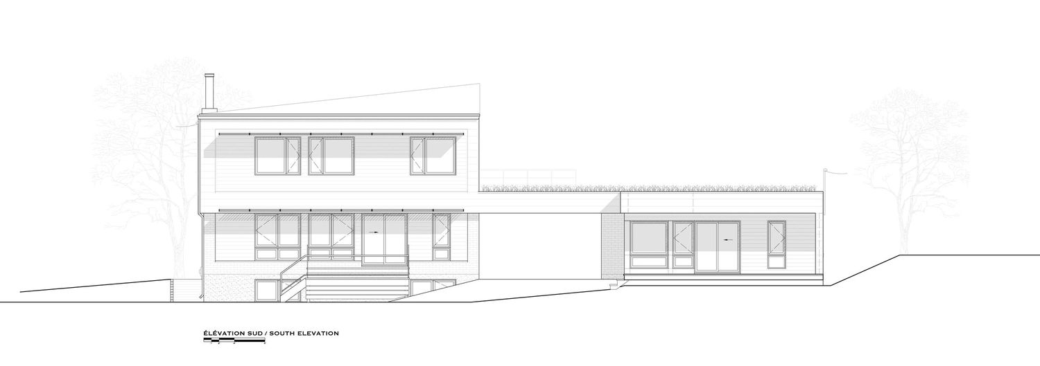 Elevation from a Accessory Dwelling Units (ADUs) project near Quebec City - Levis by Quinzhee Architecture