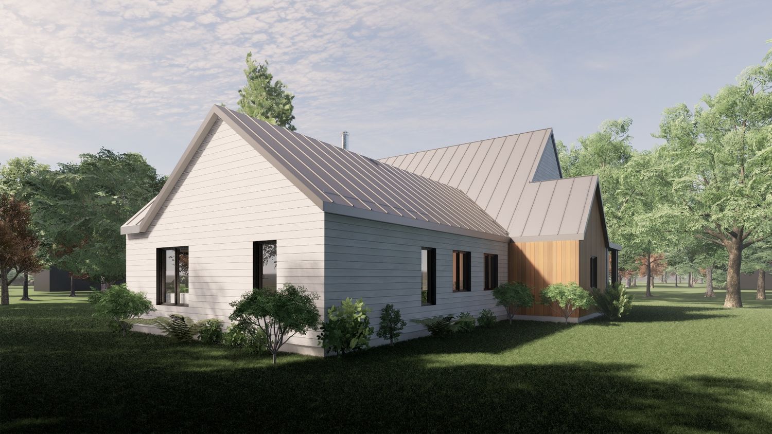 Rendu 3D d'un projet de Maisons unifamiliales près de Granby/Bromont/Cowansville (Estrie) de Architech Nomade