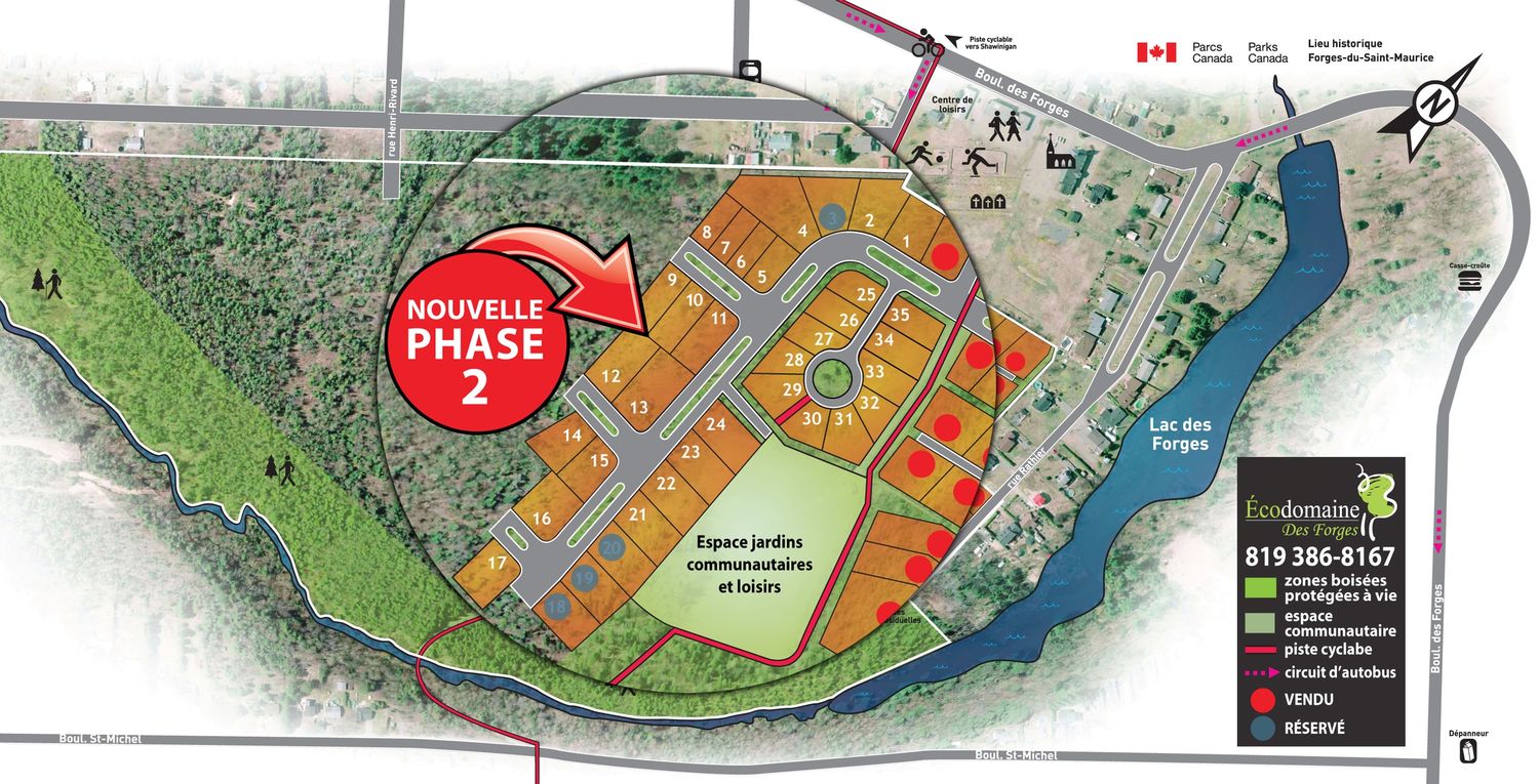 Site Plan from a Real Estate Developments project near Trois-Rivières (Mauricie) by Écodomaine des Forges