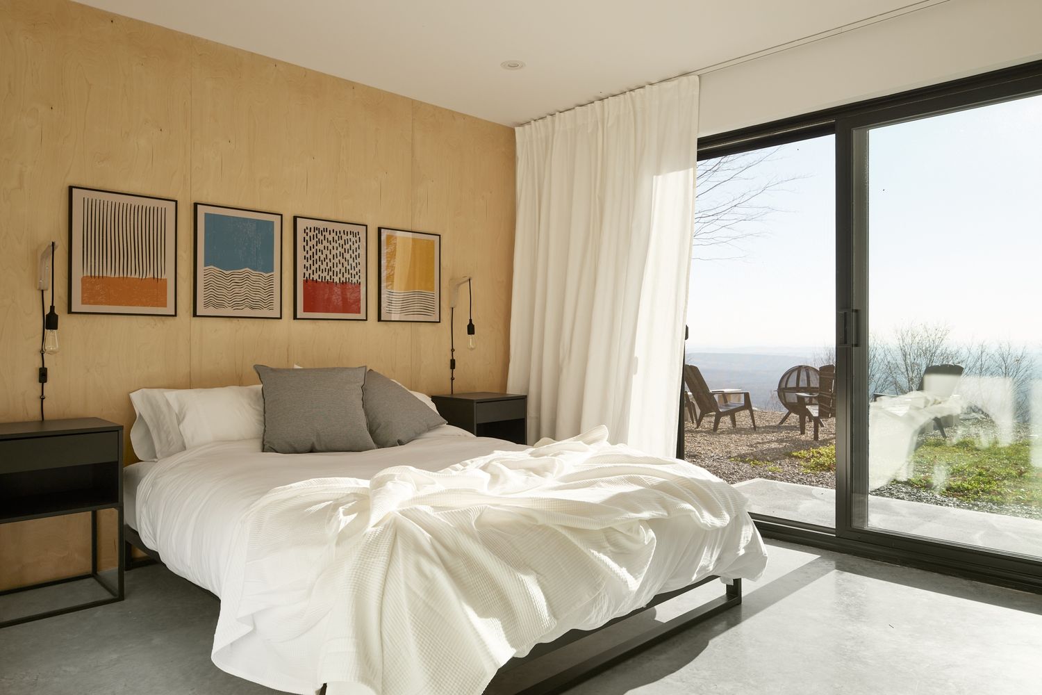 Dormitorio de un proyecto de tipo Viviendas unifamiliares cerca de Granby - Bromont - Cowansville por Écorce architecture écologique