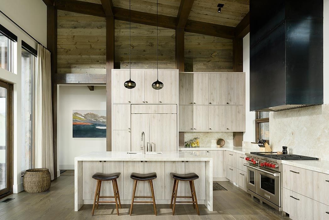 Kitchen from a Prefab and Modular Houses project near Boise - Idaho Falls by PrecisionCraft Log & Timber Homes