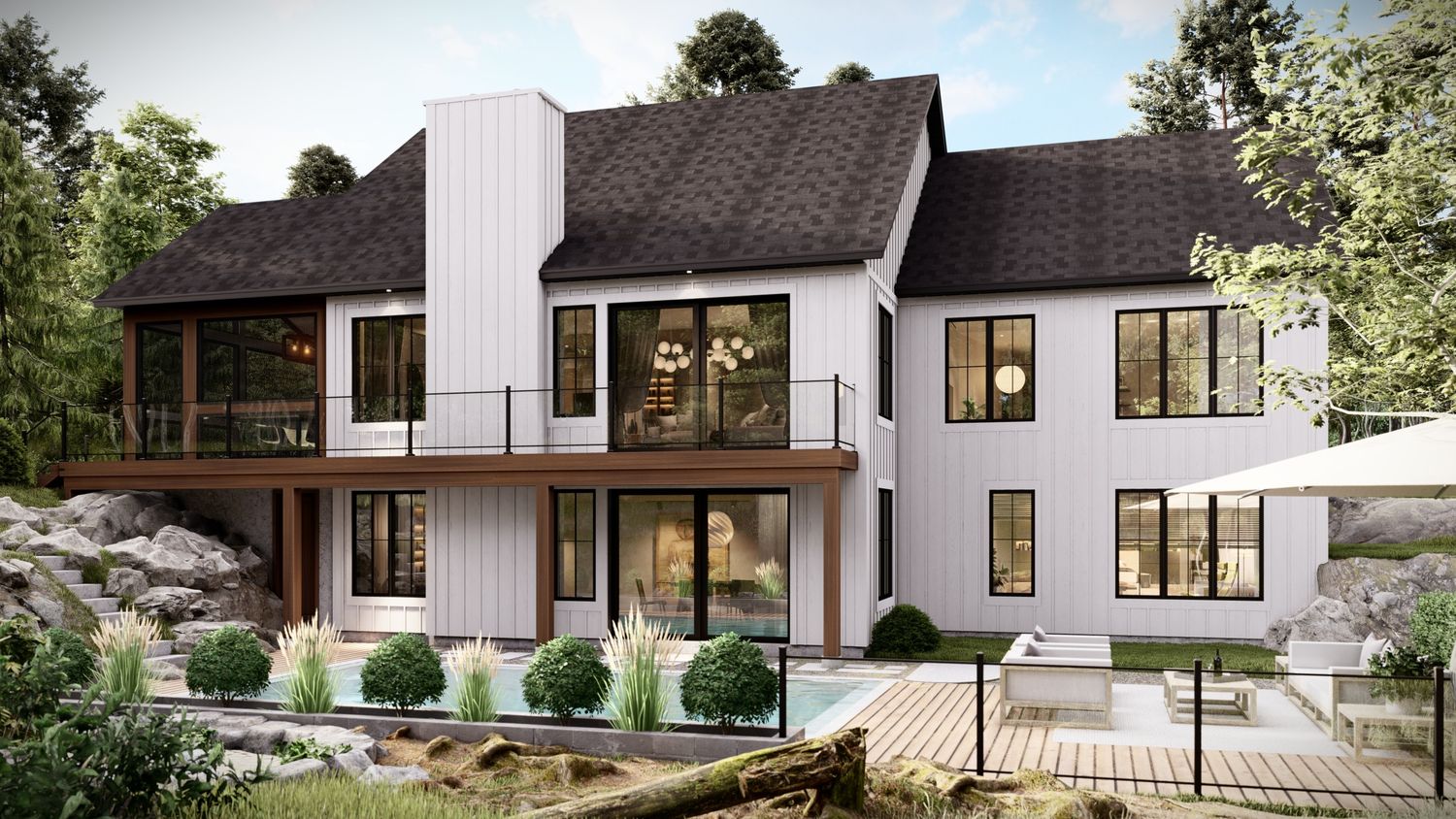 Renderizado en 3D de un proyecto de tipo Viviendas unifamiliares cerca de Saint-Jérôme (Laurentides) por Conception G.R