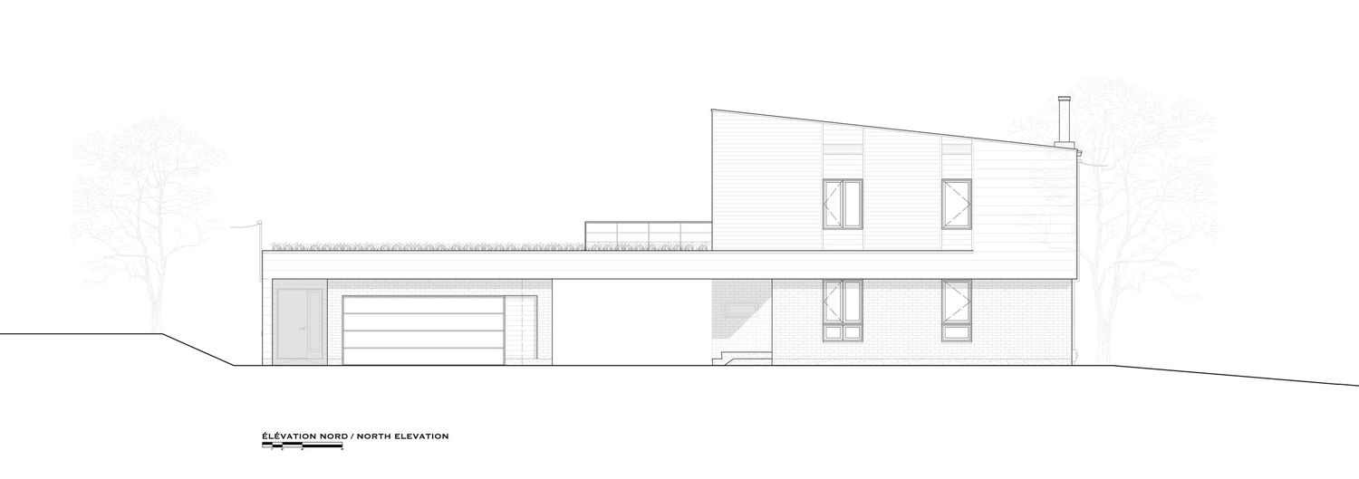 Elevation from a Accessory Dwelling Units (ADUs) project near Quebec City - Levis by Quinzhee Architecture