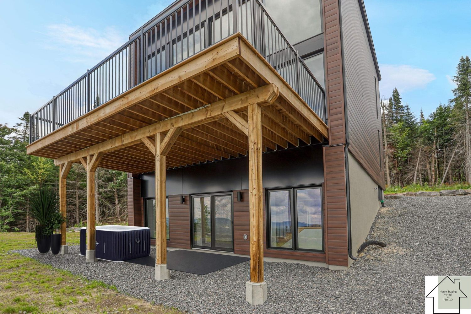 Fachada frontal de un proyecto de tipo Viviendas unifamiliares cerca de Joliette (Lanaudière) por Les Constructions du Patrimoine J.S. INC.