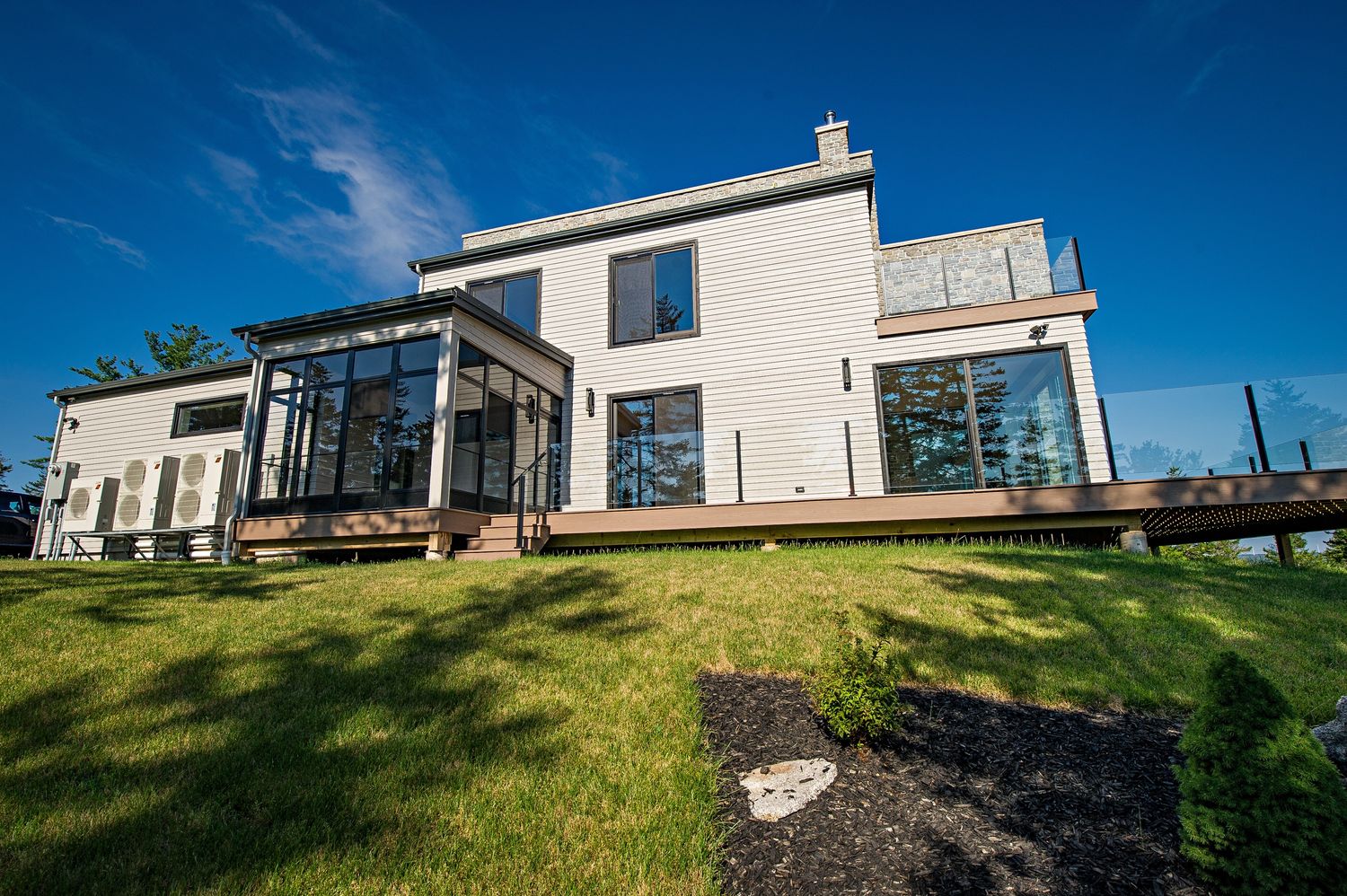 Backyard from a Prefab and Modular Houses project near Halifax by Sawlor Built Homes