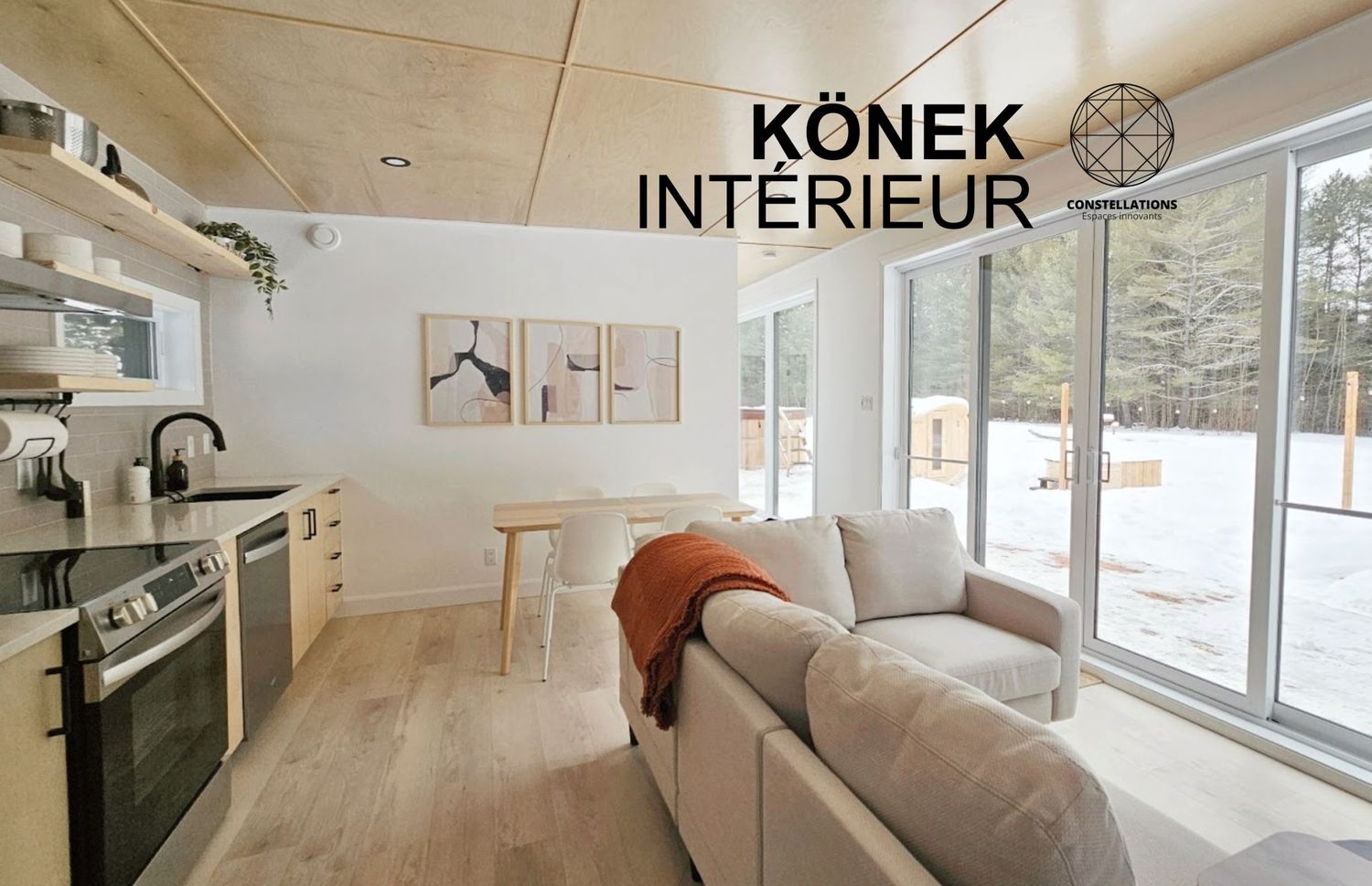 Kitchen from a Prefab and Modular Houses project near Saint-Jerome (Laurentides) by Constellations