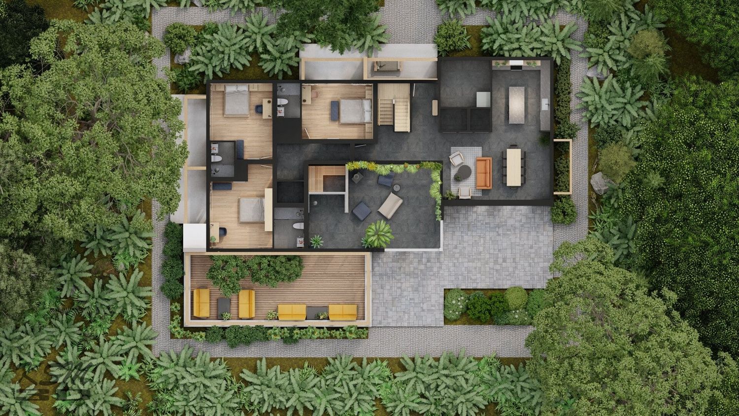 Floor Plan from a 3D modelings and renderings project near Sherbrooke (Estrie) by KSM3D