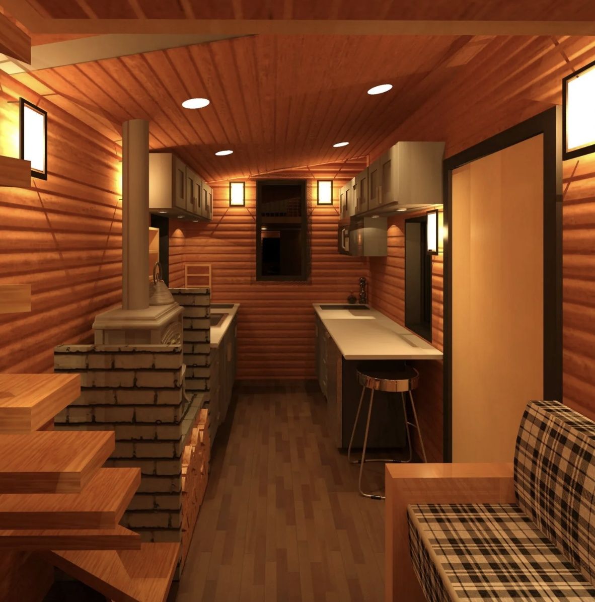 Renderizado en 3D de un proyecto de tipo Unidades de vivienda accesorias (ADU) cerca de Seattle - Tacoma - Olympia por OMARC Design