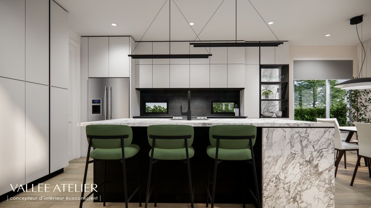 Kitchen from a Single family homes project near Quebec City - Levis by Vallée Atelier | design d'intérieur écoresponsable