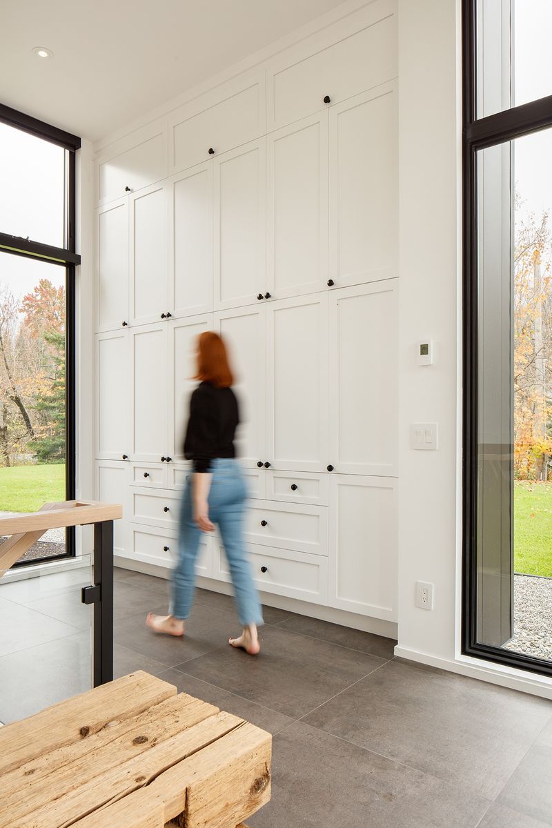Entry Hall from a Home extensions project near Sherbrooke (Estrie) by Studio MMA Architects