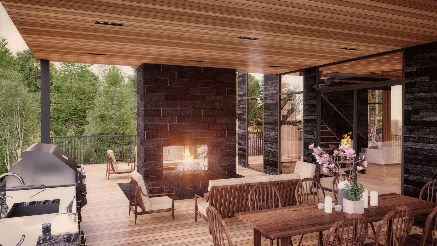 Rendu 3D d'un projet de Maisons unifamiliales près de Montréal/Laval/Longueuil (Grand Montréal) de Shannon Ross architecte