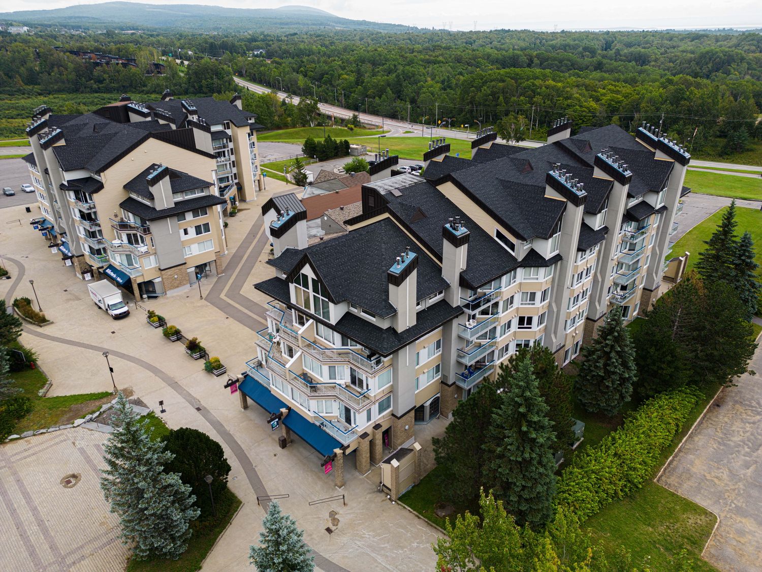 Aerial view from a Roofs project near Quebec City - Levis by L2 Toiture