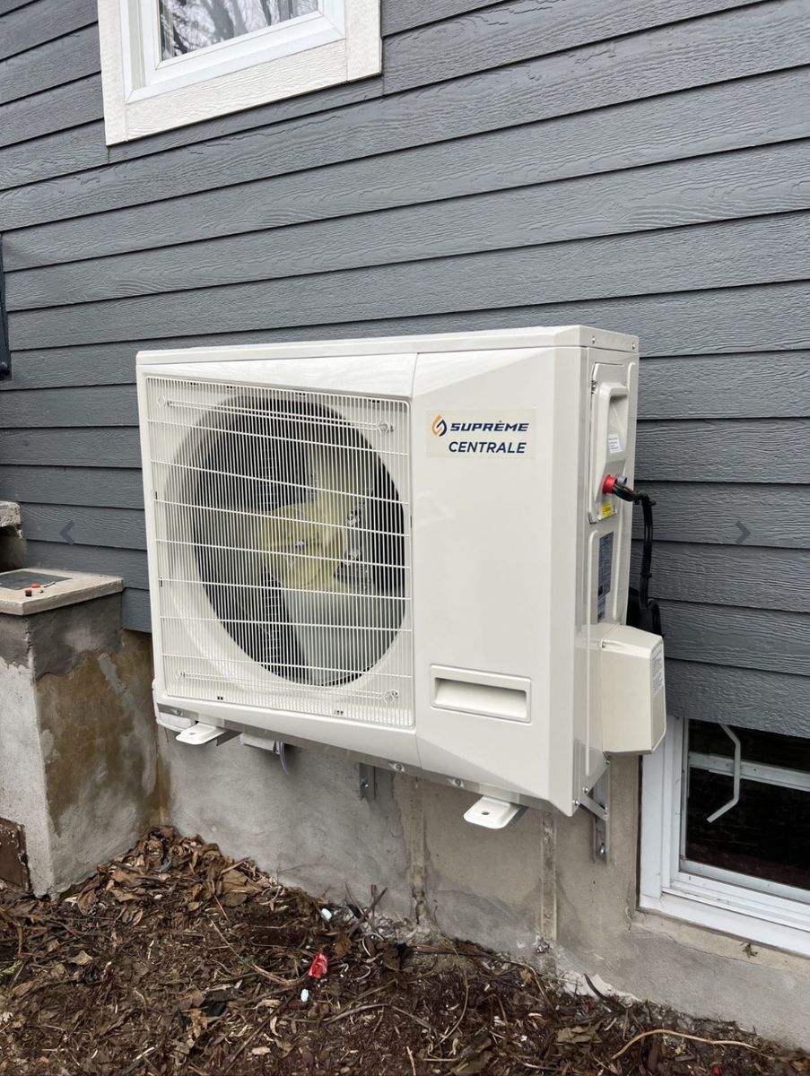 Mécanique du bâtiment d'un projet de Thermopompes près de Saint-Jean-sur-Richelieu (Montérégie) de Global Services Résidentiels Rive-Sud