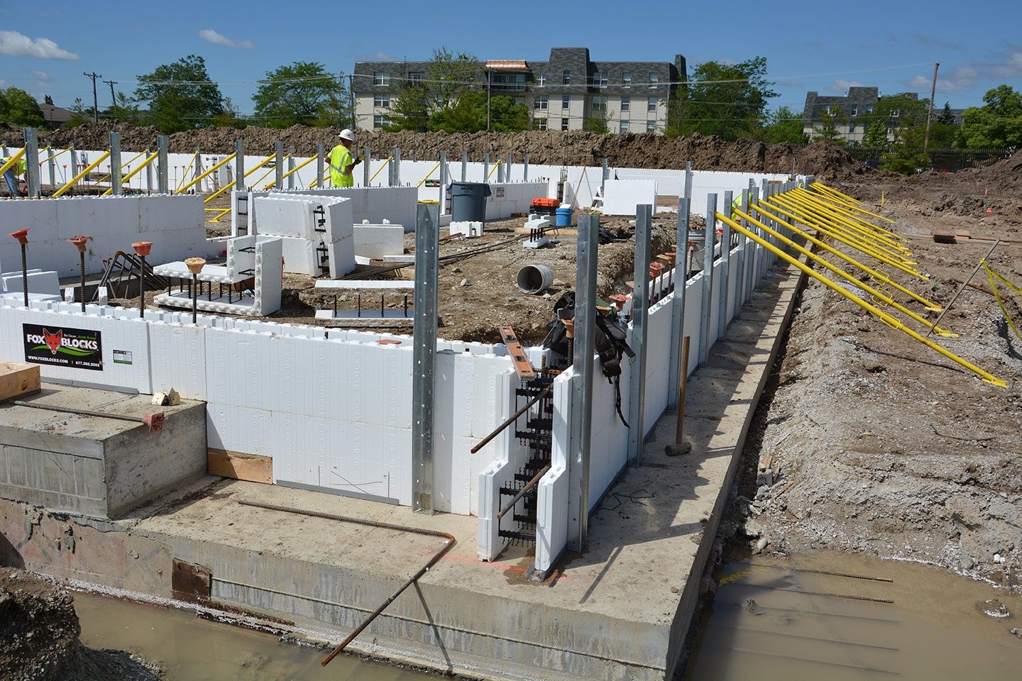 Wall Construction from a ICF Construction project near Springfield - Peoria by Giraffe ICF Bracing Rental & Sales