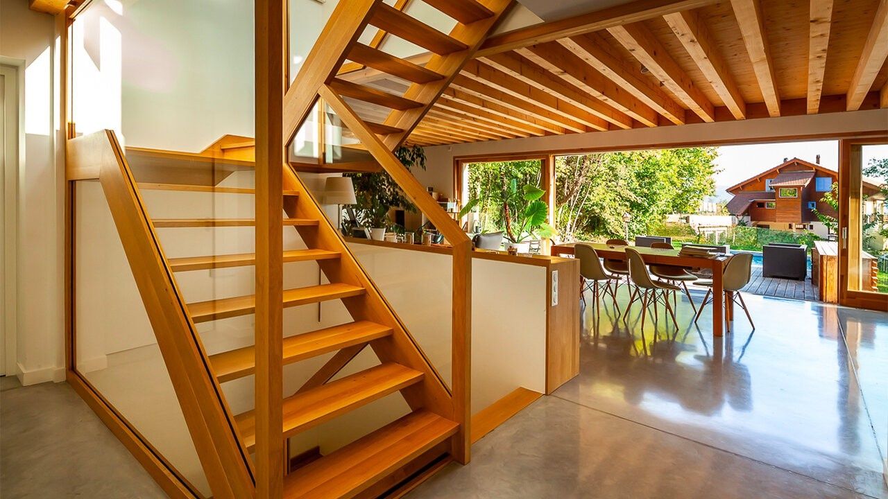 Staircase from a Single family homes project near Isère (38) by RODA Architectes