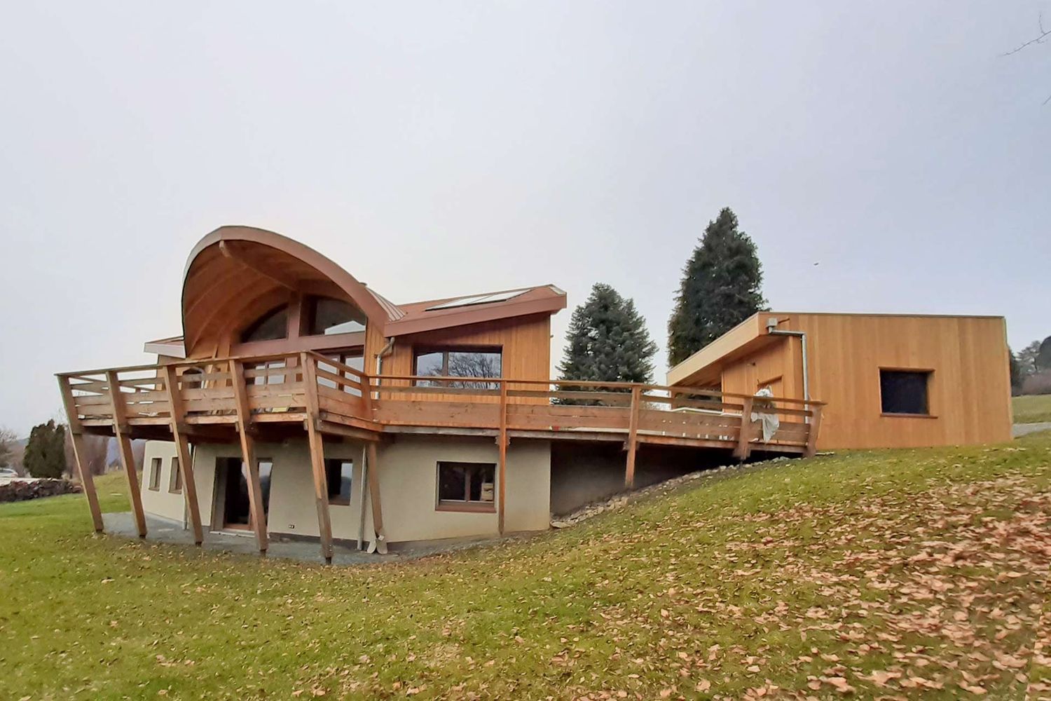 House Exterior from a Single family homes project near Isère (38) by Architecture Energie
