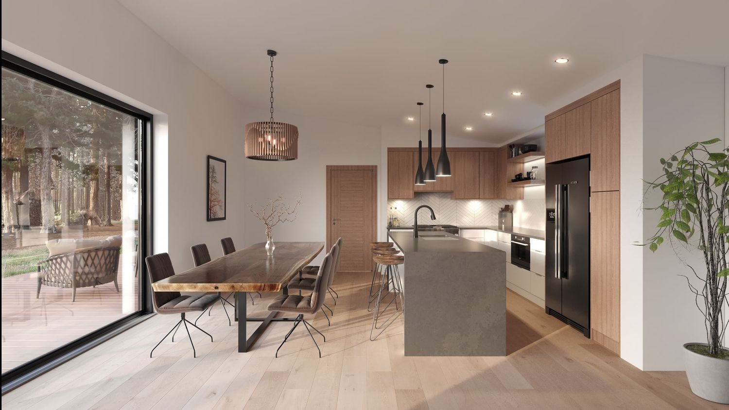 3D Rendering from a Prefab and Modular Houses project near Victoria by ORCA