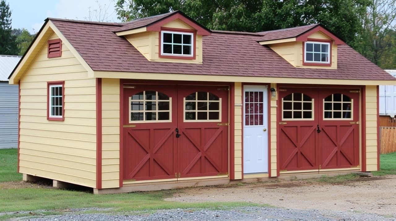 Garage et cabanon d'un projet de Maisons usinées et modulaires près de Austin de Metal America