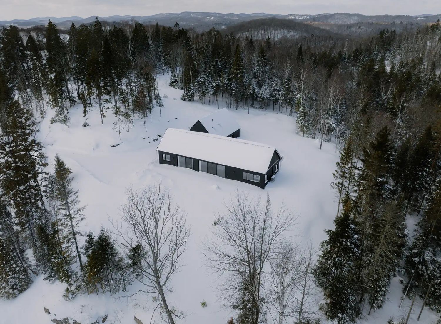 Aerial view from a Single family homes project near Saint-Jerome (Laurentides) by Sarrazin Construction