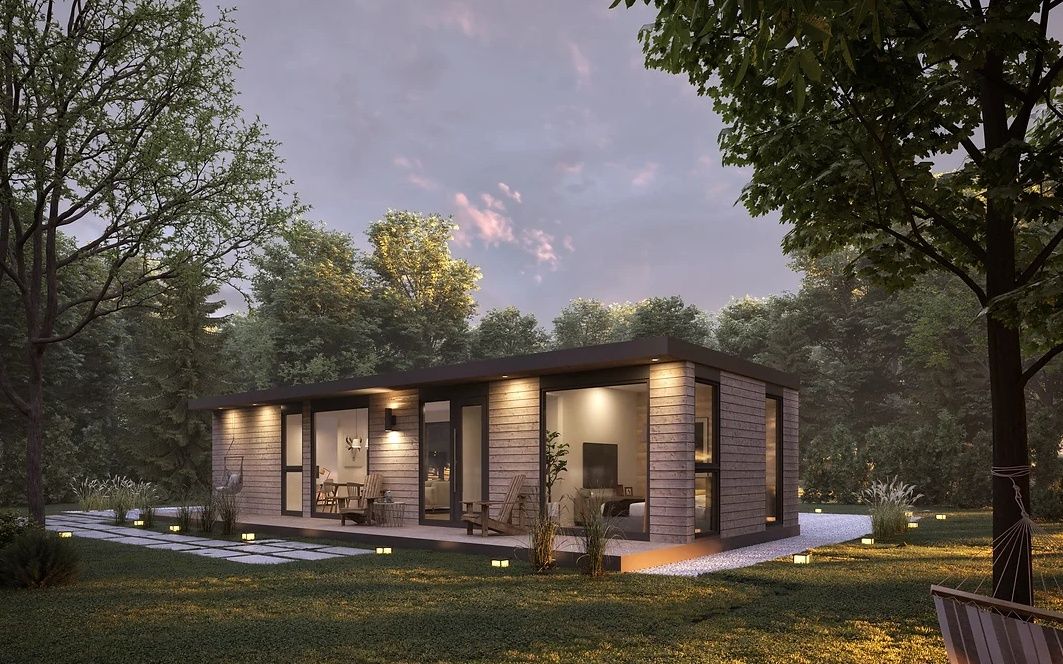 Renderizado en 3D de un proyecto de tipo Mini casas cerca de Granby - Bromont - Cowansville por Ancré. Architecture & Design