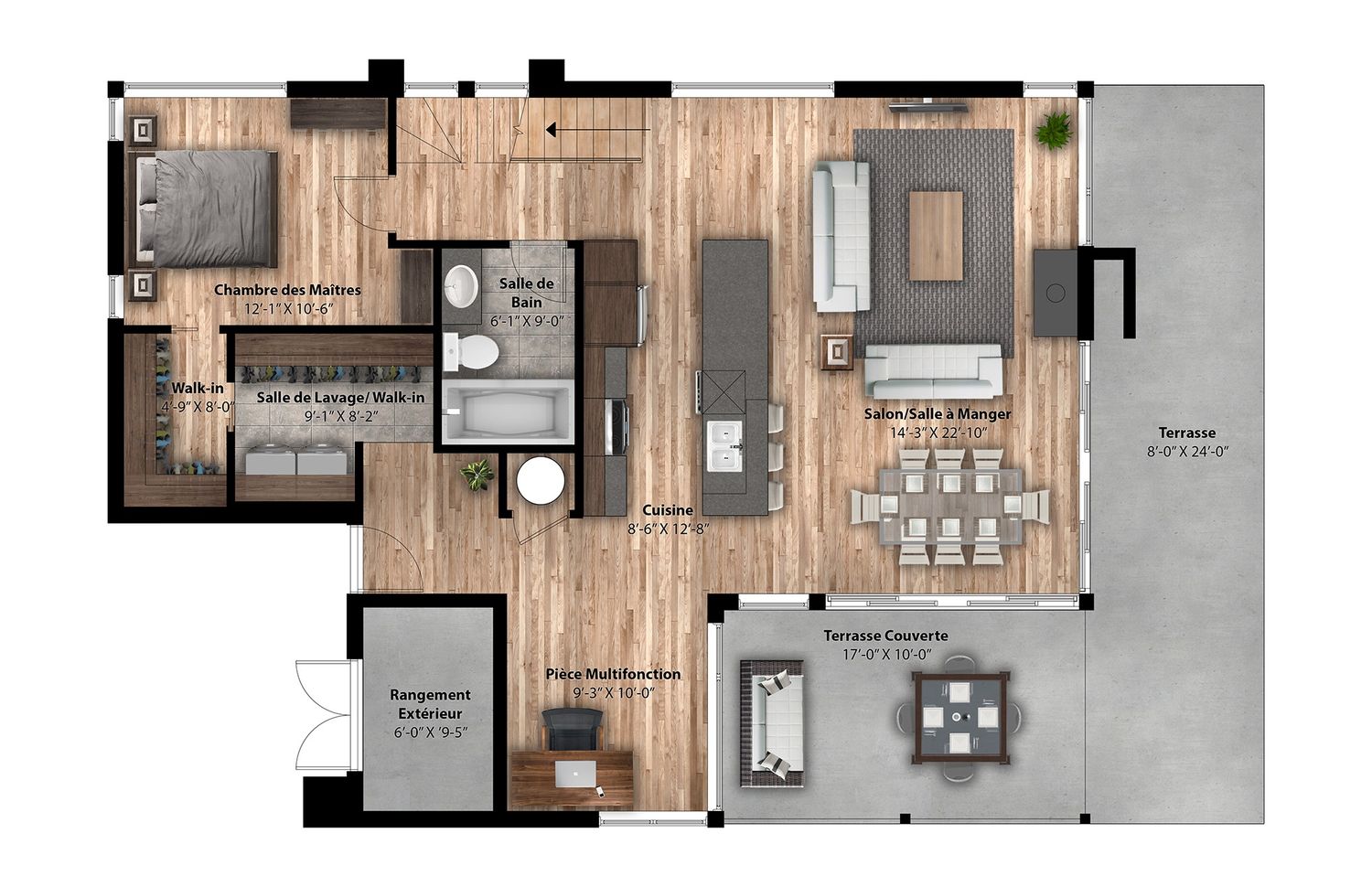 Floor Plan from a Single family homes project near Joliette (Lanaudière) by Bâtiment Préfab
