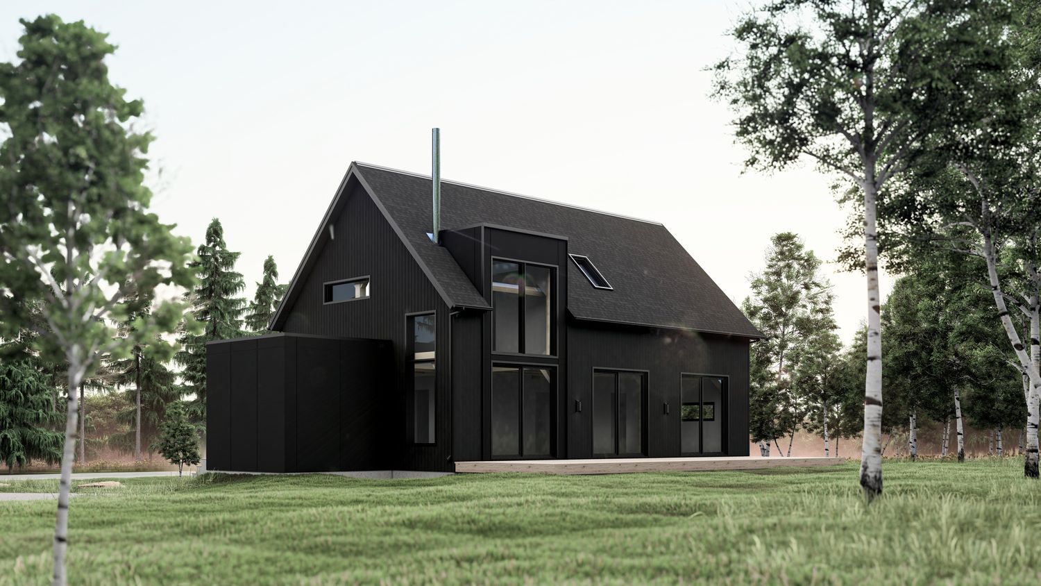 Rendu 3D d'un projet de Maisons unifamiliales près de Québec/Lévis (Ville de Québec) de VA architectures & design