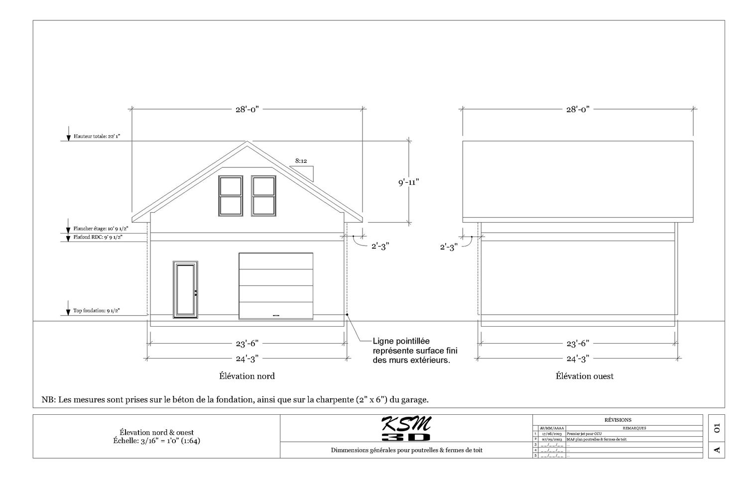 Elevation from a 3D modelings and renderings project near Granby - Bromont - Cowansville by KSM3D