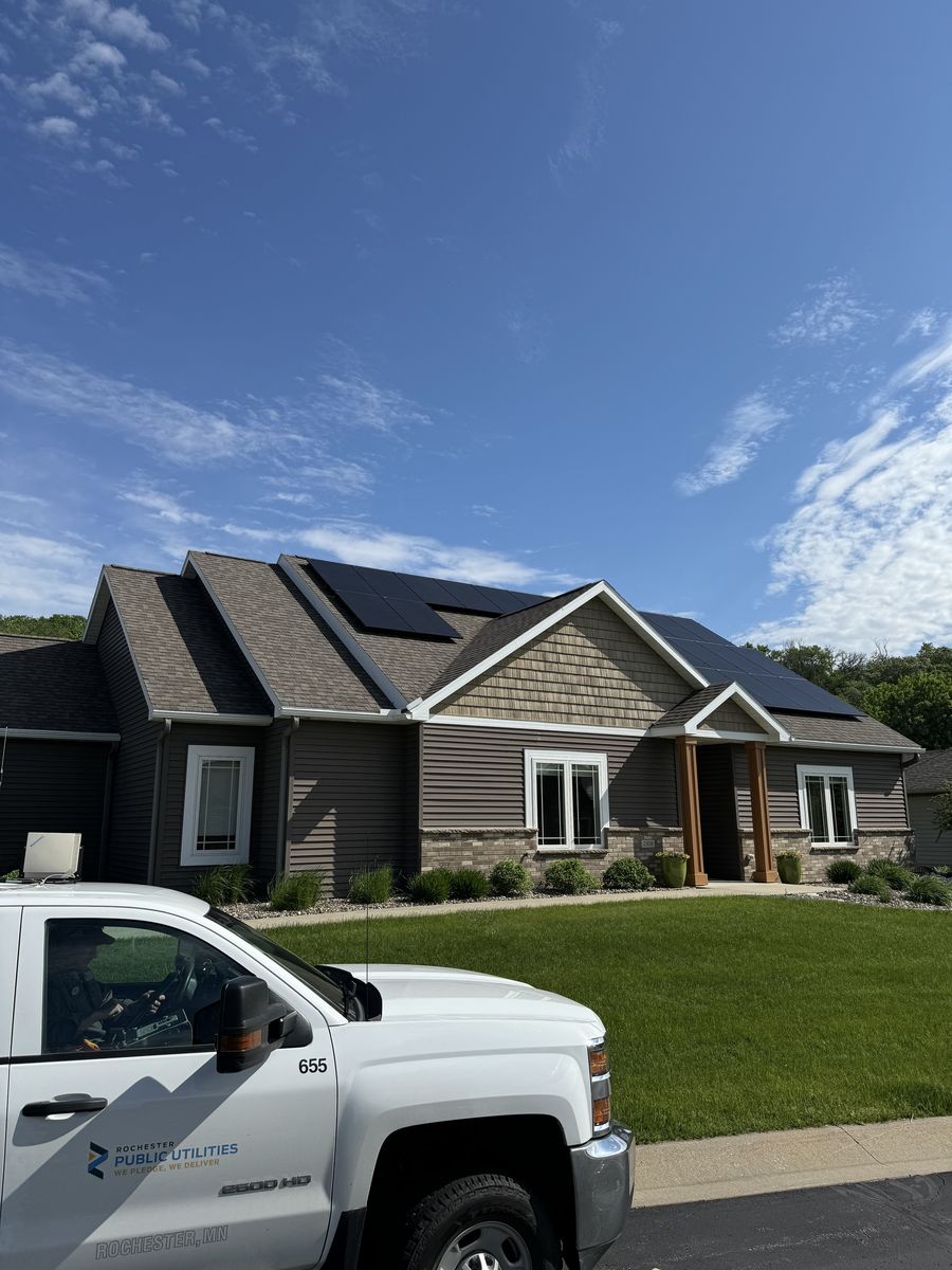 Building mechanicals from a Photovoltaic Solar Panels project near Rochester by Solar Connection Inc