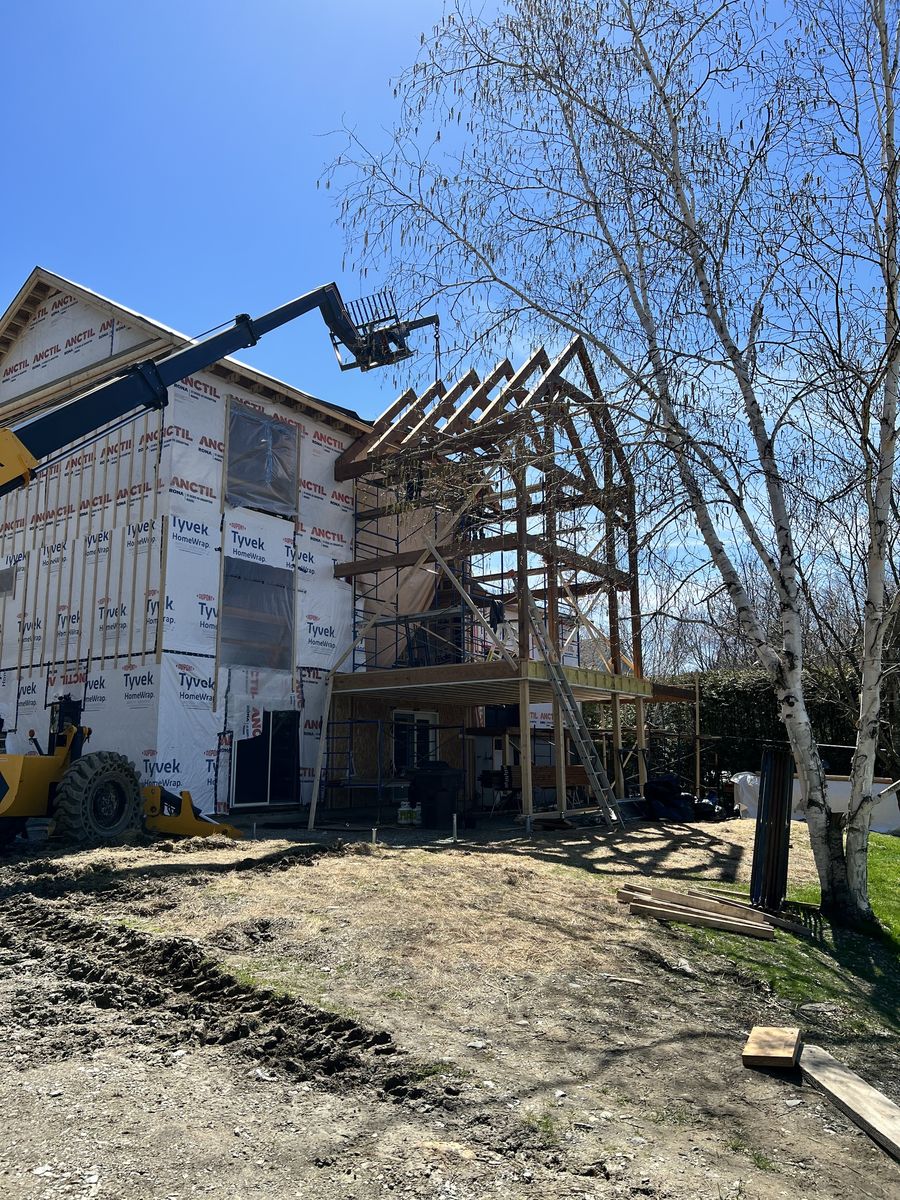 Wall Construction from a Second Floor Additions project near Sherbrooke (Estrie) by Construction Latulippe