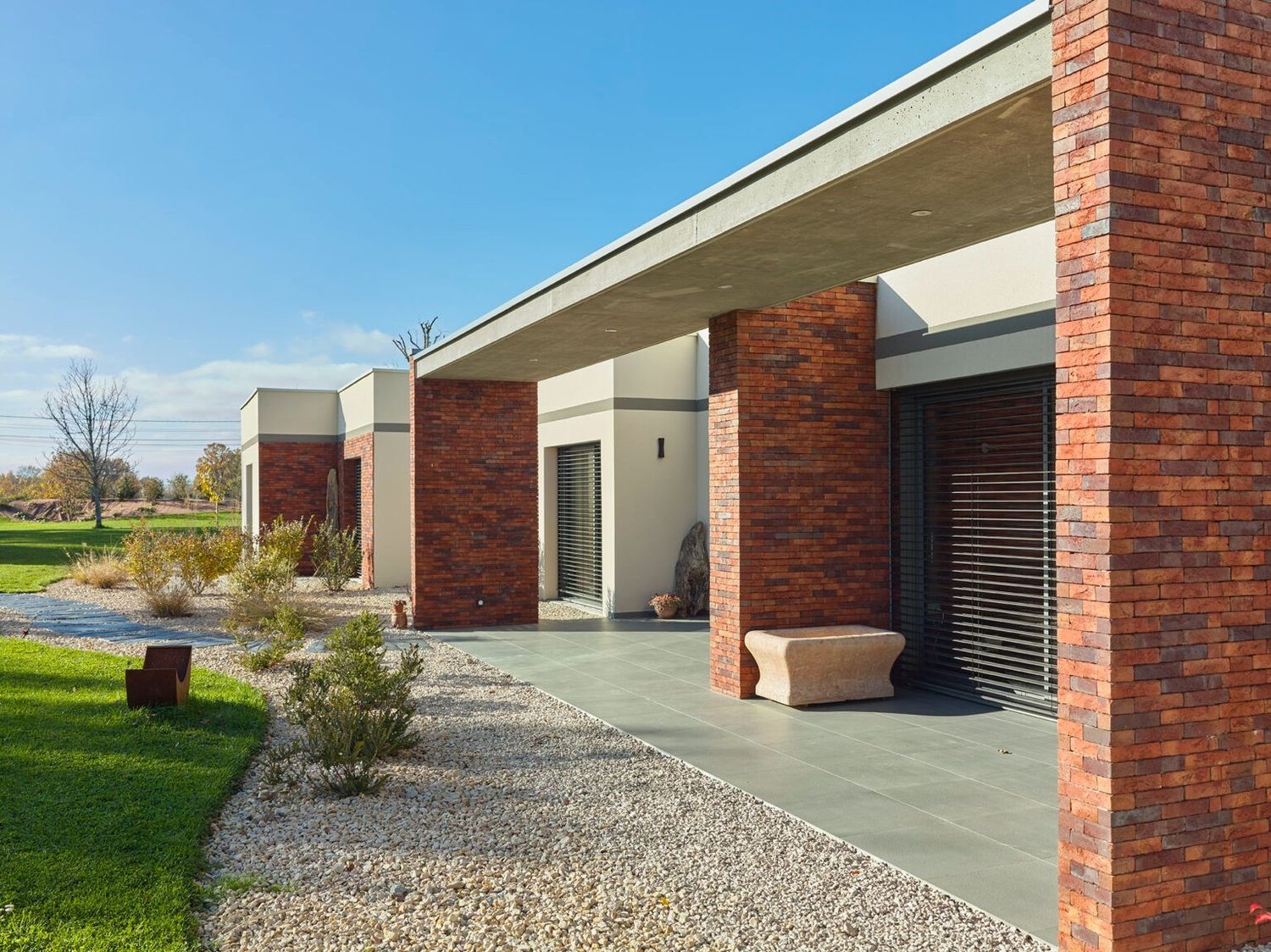 Exterior Finishes from a Single family homes project near Saône-et-Loire (71) by Naos Atelier d’Architecture