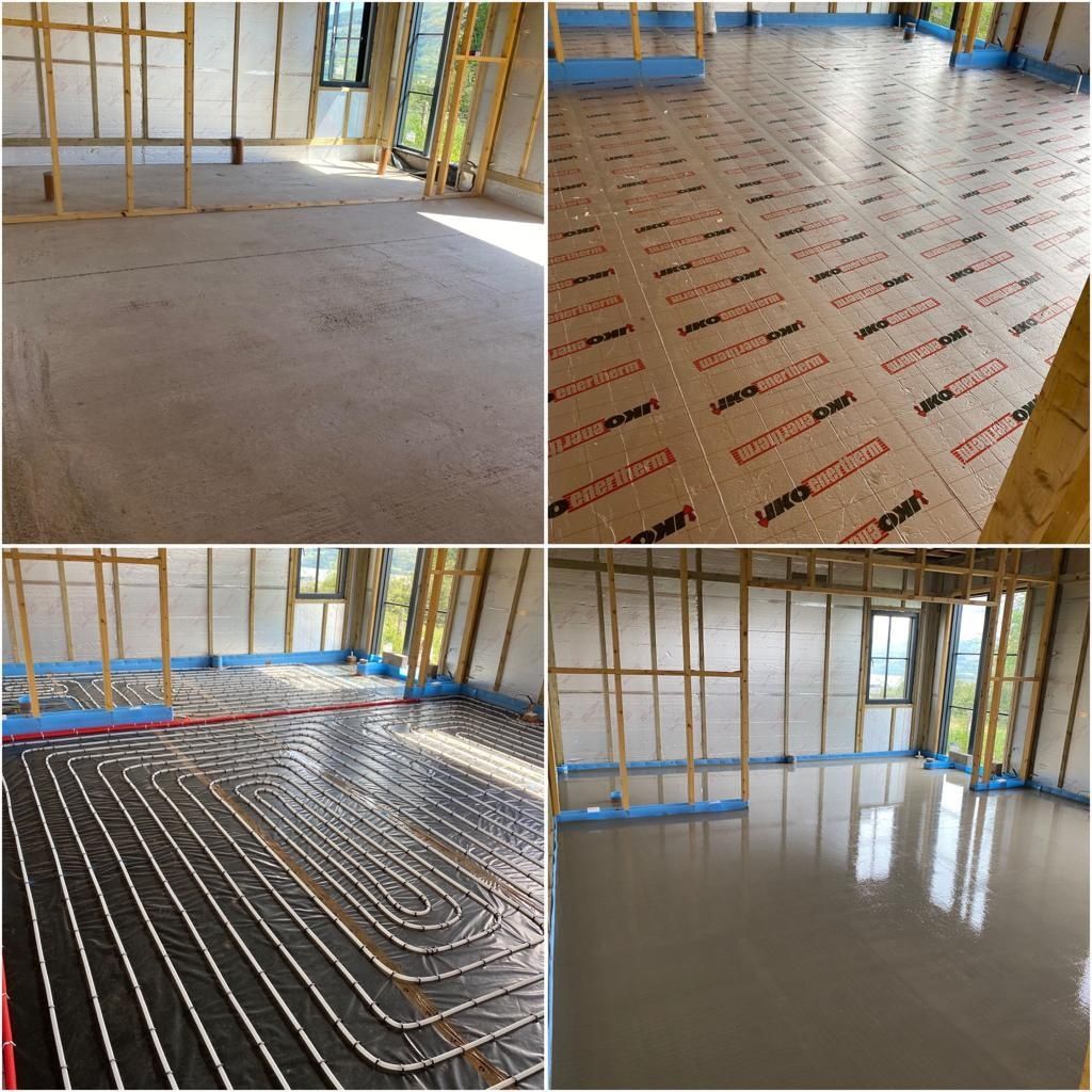 House Construction Interiors from a Concrete floor finishes project near New York-Newark-Jersey City by Next Level Underfloor Heating and Screed Solutions