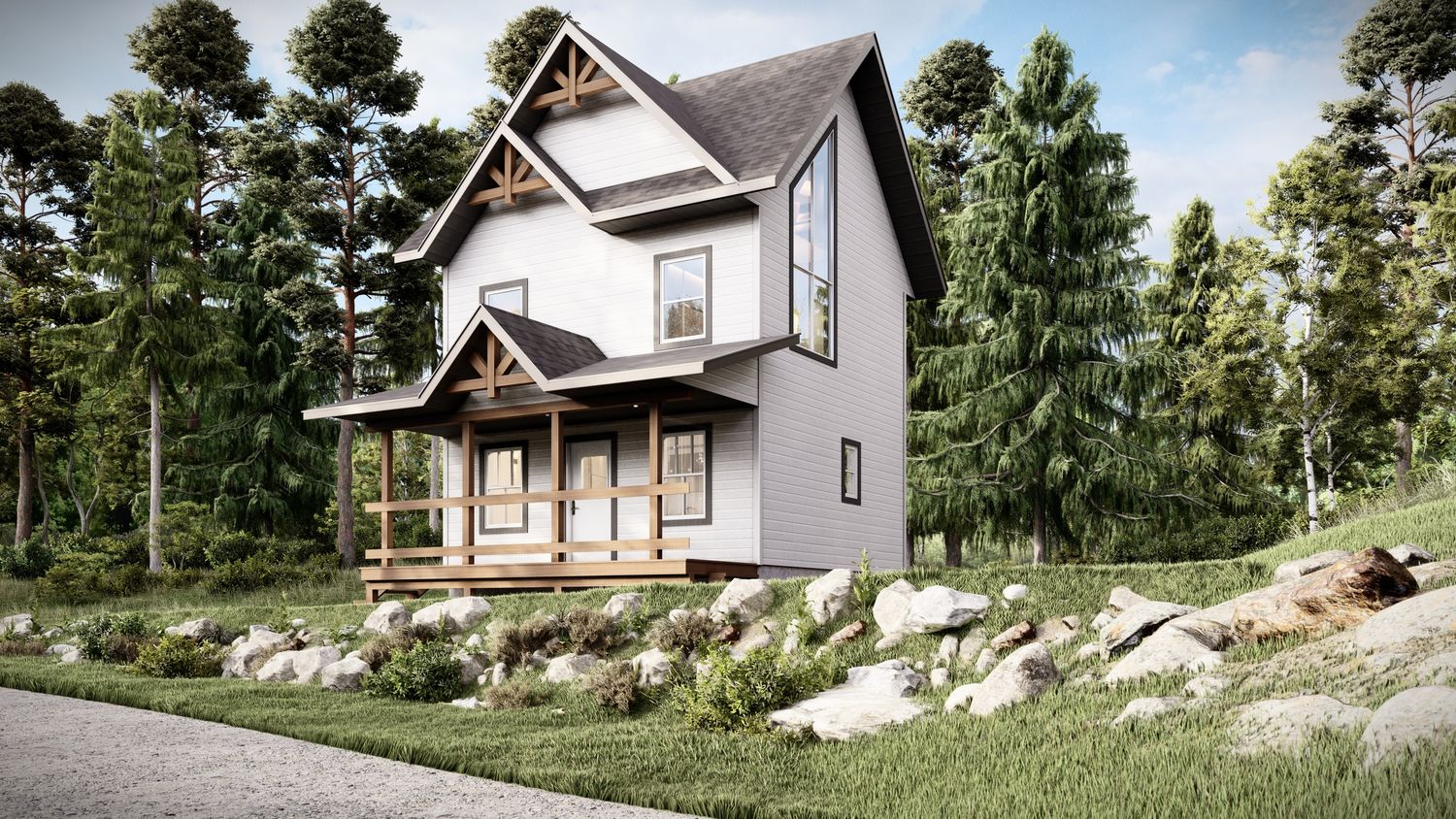 Renderizado en 3D de un proyecto de tipo Viviendas unifamiliares cerca de Saint-Jérôme (Laurentides) por Conception G.R