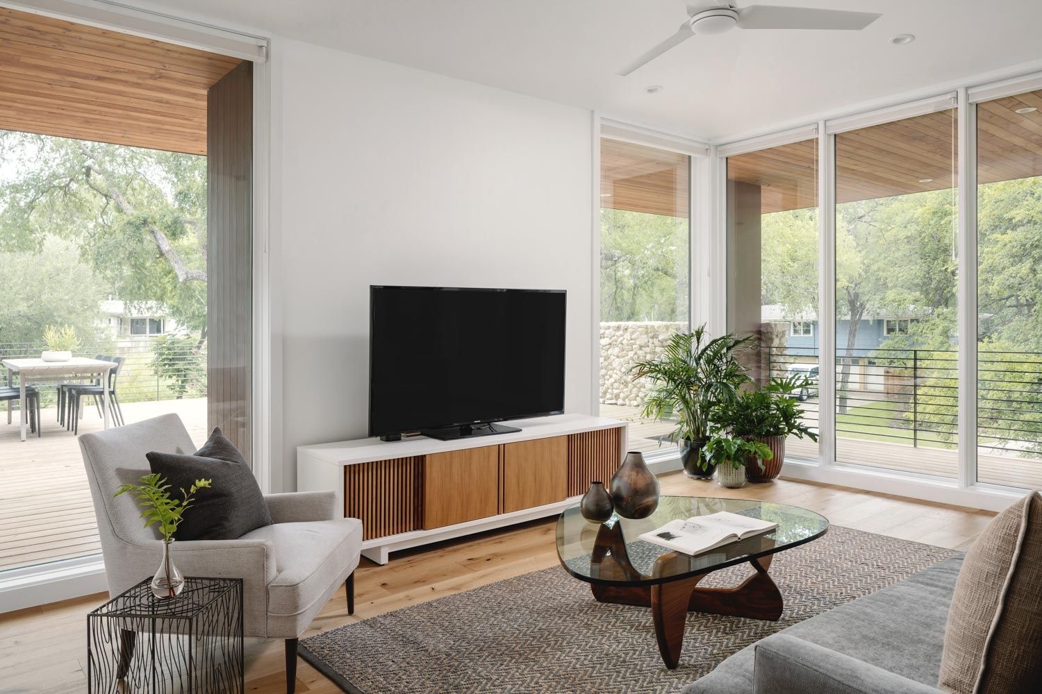 Living Room from a Single family homes project near Austin by Clark Richardson Architects
