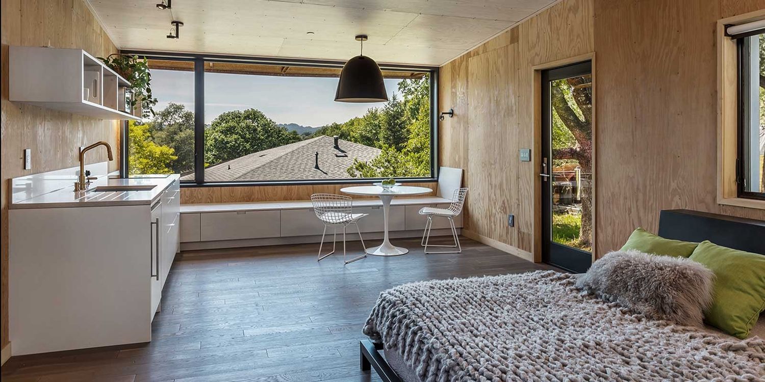 Living Room from a Accessory Dwelling Units (ADUs) project near San Francisco Bay by Plant Prefab
