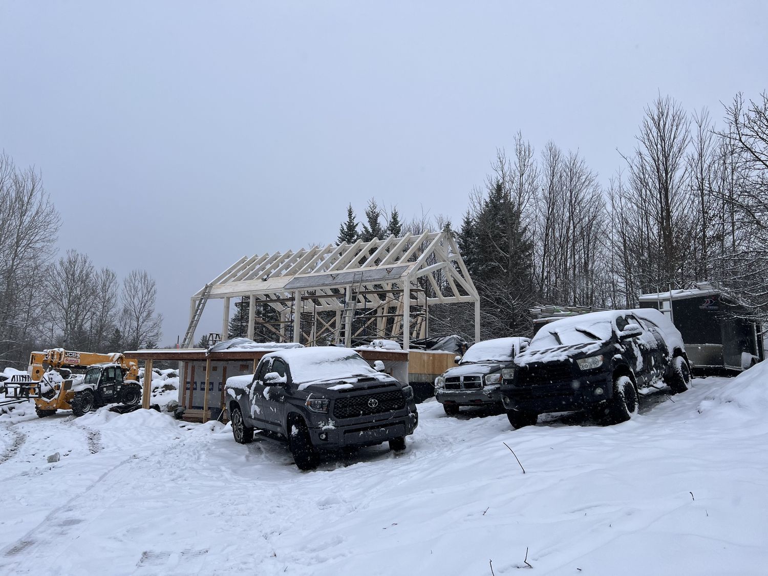 Construcción de muros de un proyecto de tipo Armazones de madera maciza cerca de Sherbrooke (Estrie) por Construction Latulippe