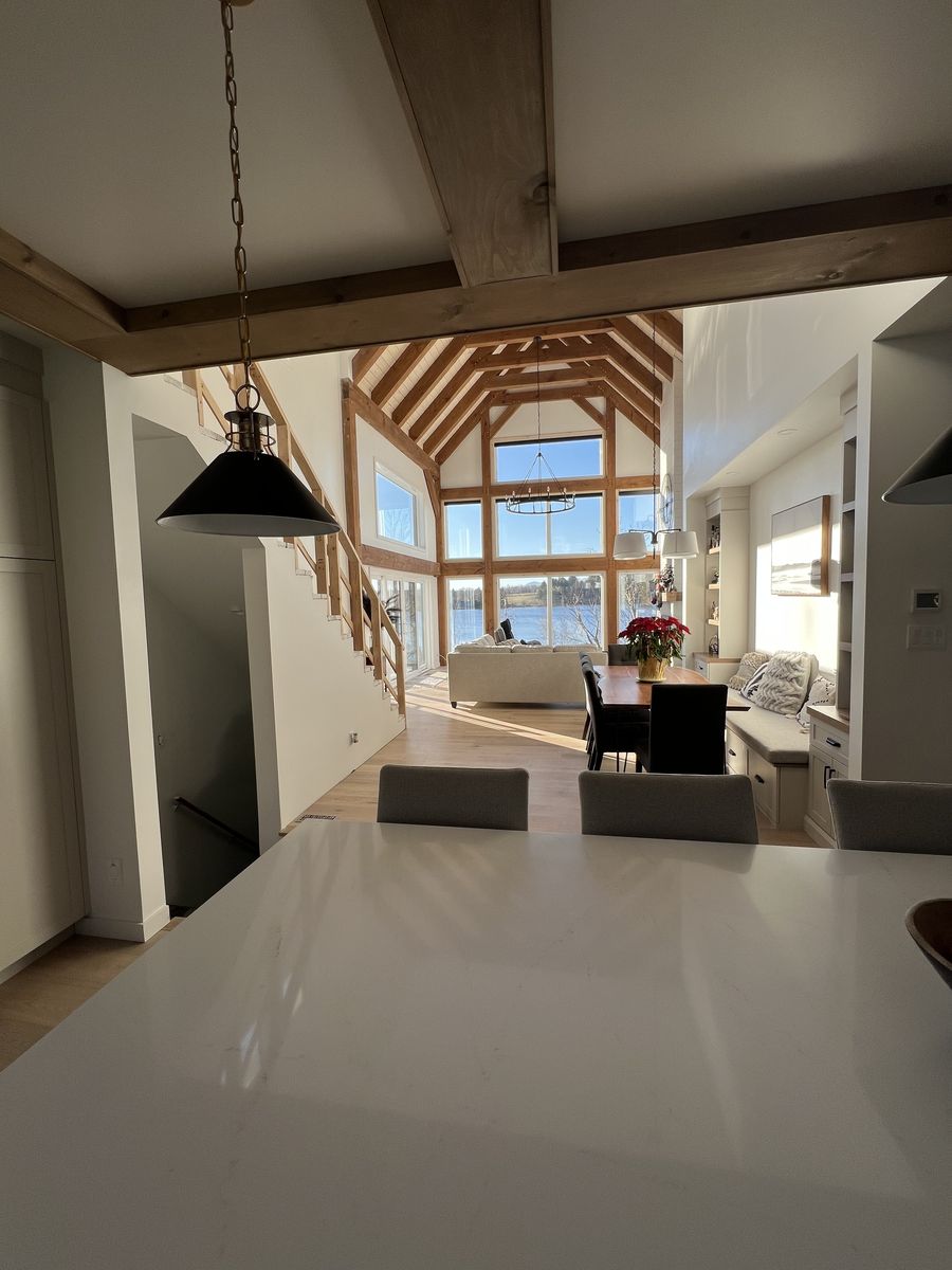 Comedor de un proyecto de tipo Adiciones del segundo piso cerca de Sherbrooke (Estrie) por Construction Latulippe