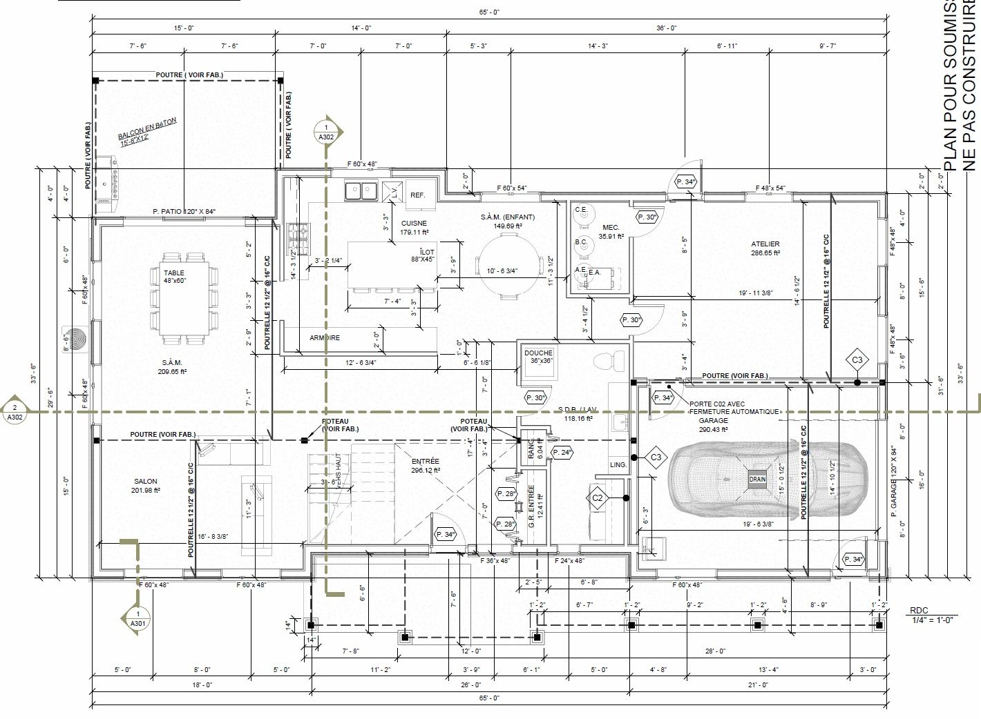 Floor Plan from a 3D modelings and renderings project near Granby - Bromont - Cowansville by MG Tech Architecture