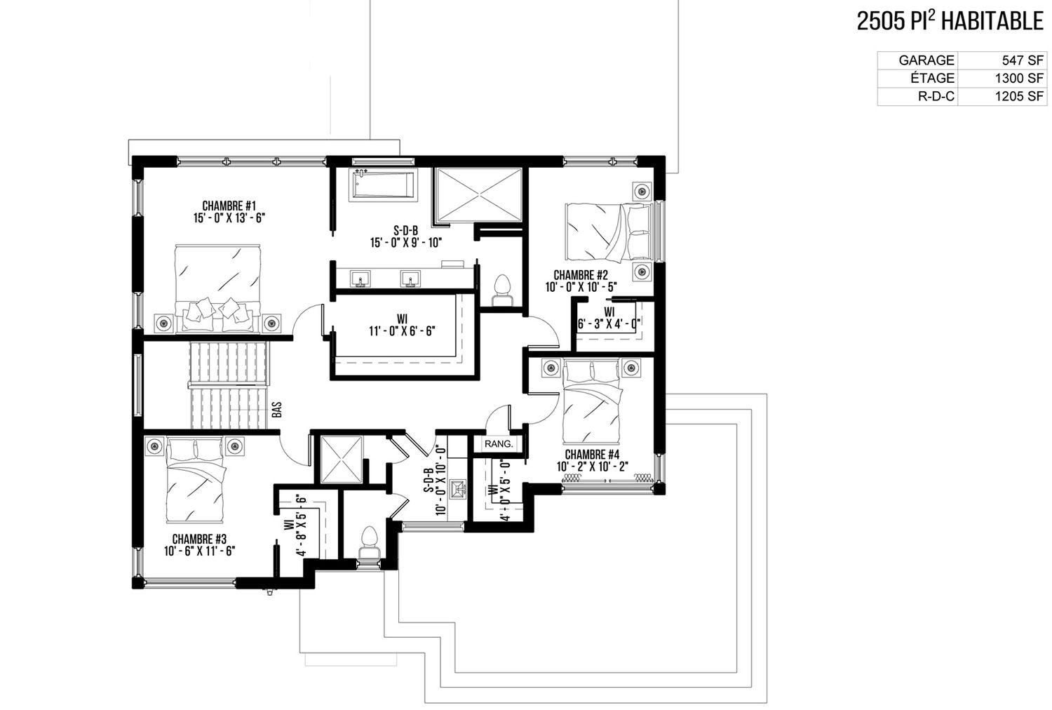 Floor Plan from a Single family homes project near Joliette (Lanaudière) by vib architecture inc.