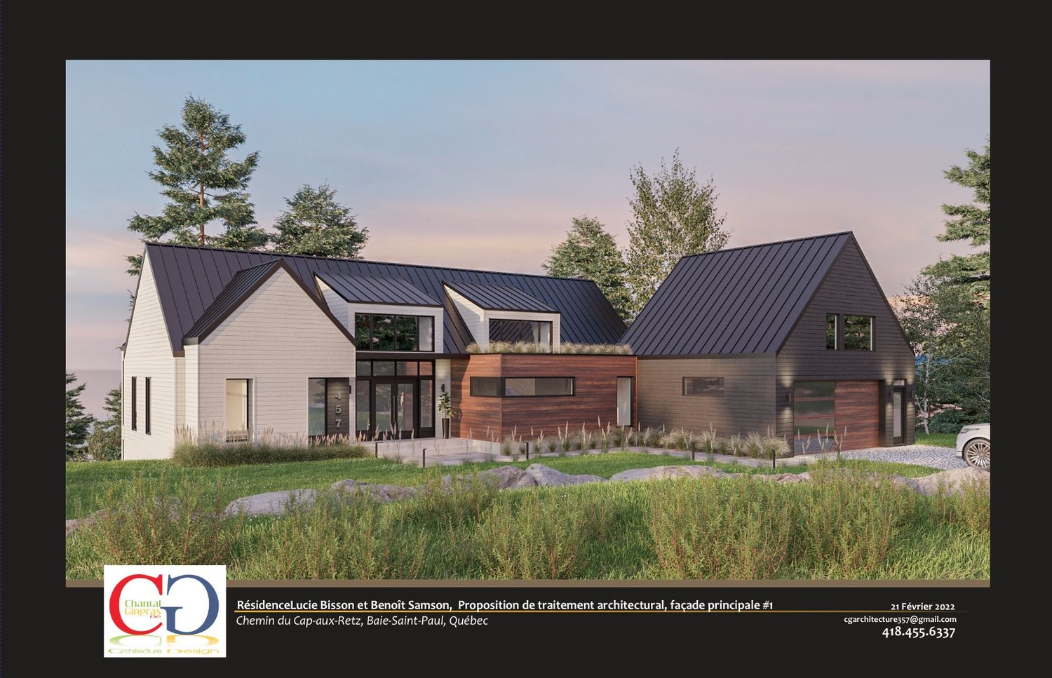 3D Rendering from a Single family homes project near Quebec City - Levis by Chantal Gingras, Architecture et Design
