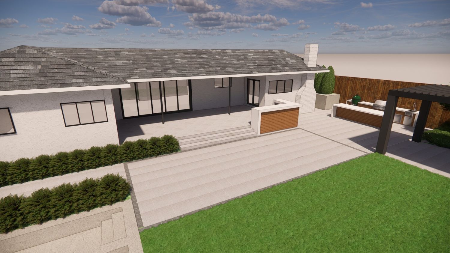 Rendu 3D d'un projet de Cuisines extérieures près de San Francisco Bay de Contractors Central