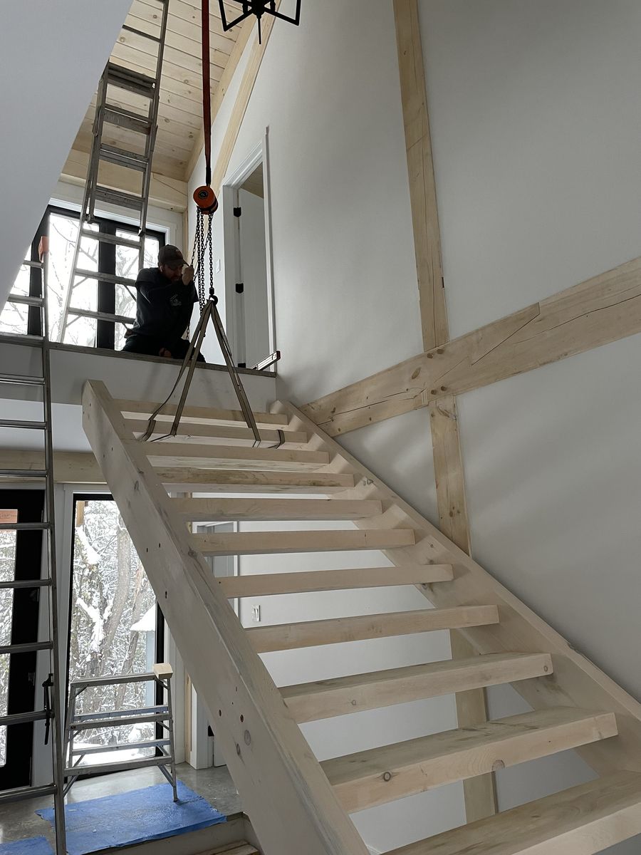 Escaleras de un proyecto de tipo Armazones de madera maciza cerca de Sherbrooke (Estrie) por Construction Latulippe