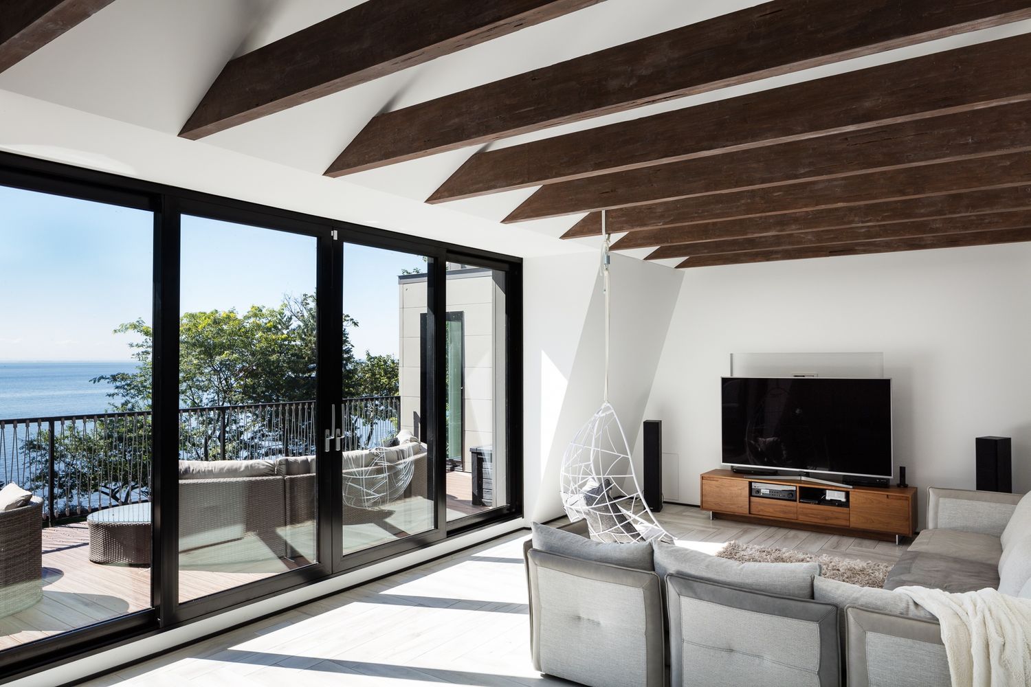 Living Room from a Home extensions project near Montreal (Greater Montreal) by GHOCHE ARCHITECTE