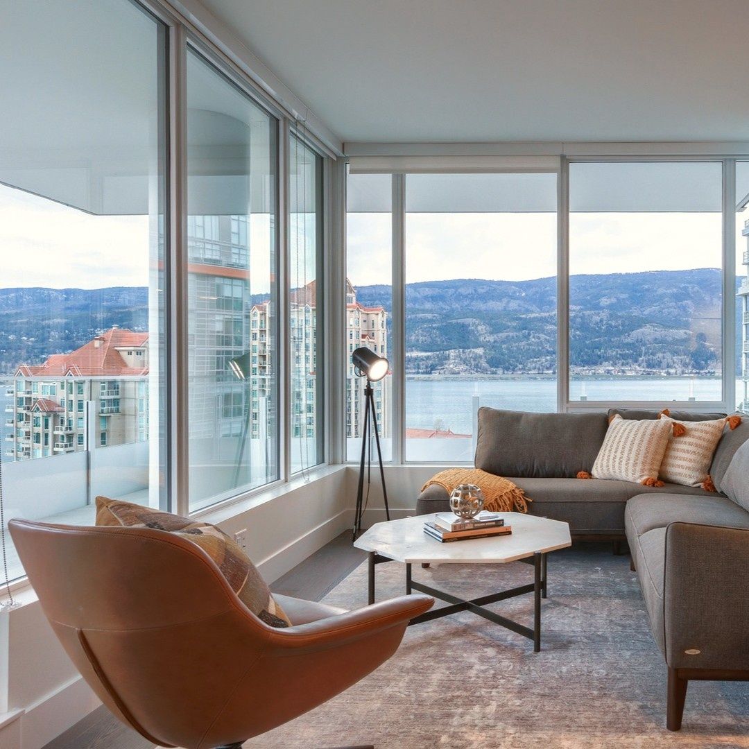 Living Room from a Condos, apartments project near Kelowna - Okanagan by Justin O’Connor Group