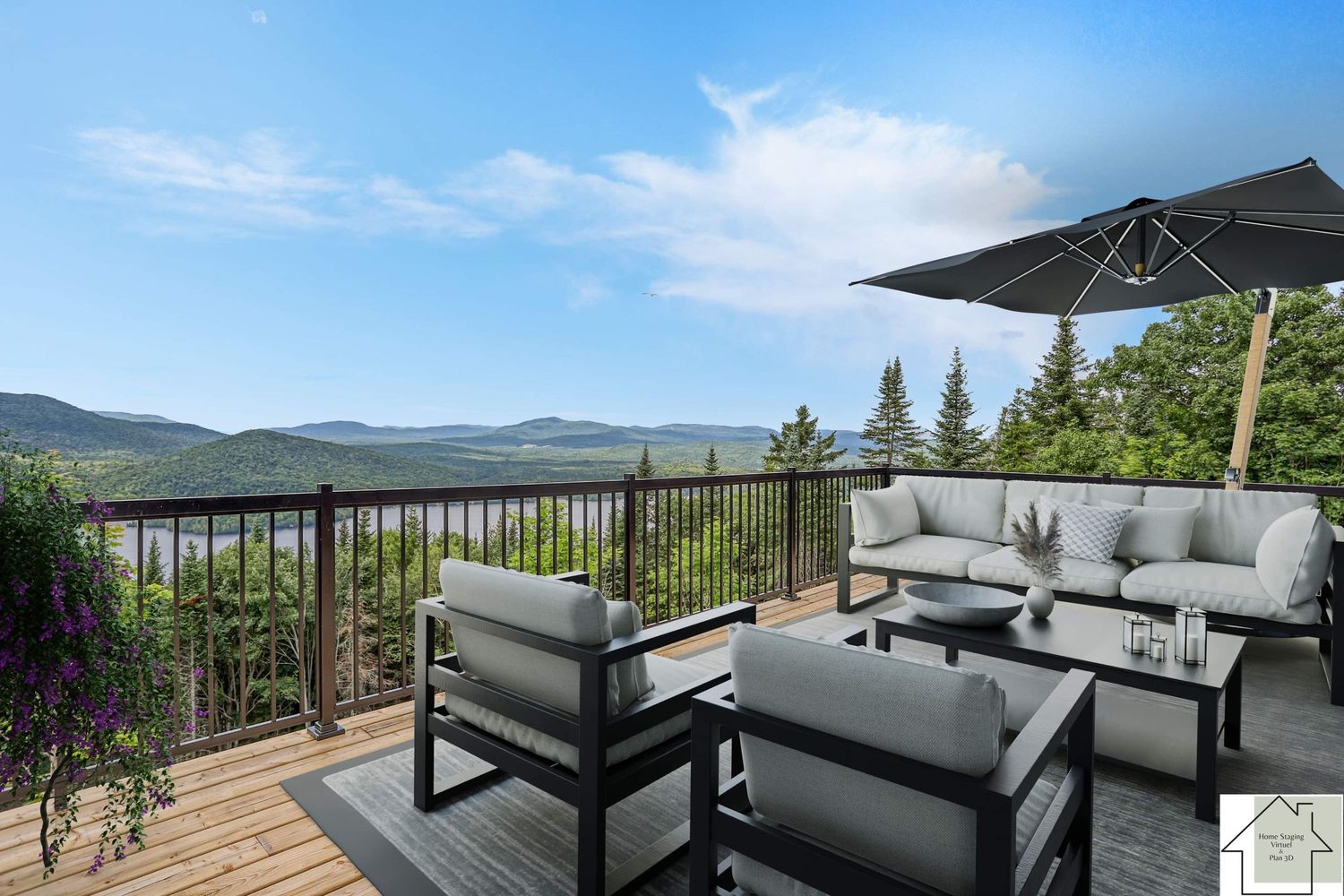 Terraza y balcón de un proyecto de tipo Viviendas unifamiliares cerca de Joliette (Lanaudière) por Les Constructions du Patrimoine J.S. INC.