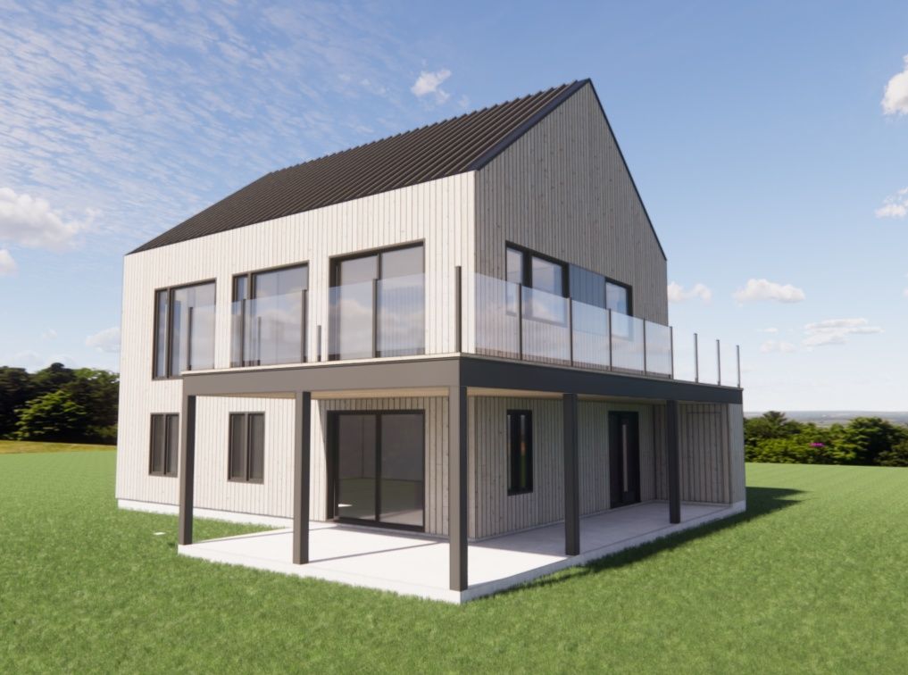 Rendu 3D d'un projet de Maisons unifamiliales près de Sherbrooke (Estrie) de Alternéco Inc.