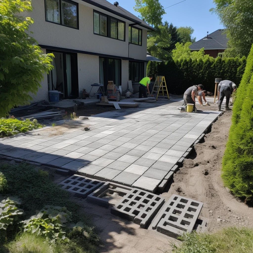 Landscape Construction from a Paving and Pavements project near Montreal (Greater Montreal) by Maçonnerie Montréal
