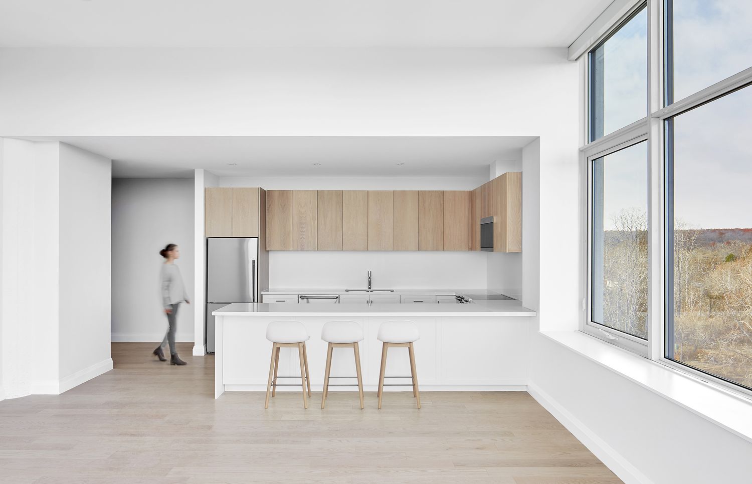 Kitchen from a Multi-family and high-rise Buildings project near Kingston by Dubbeldam Architecture + Design