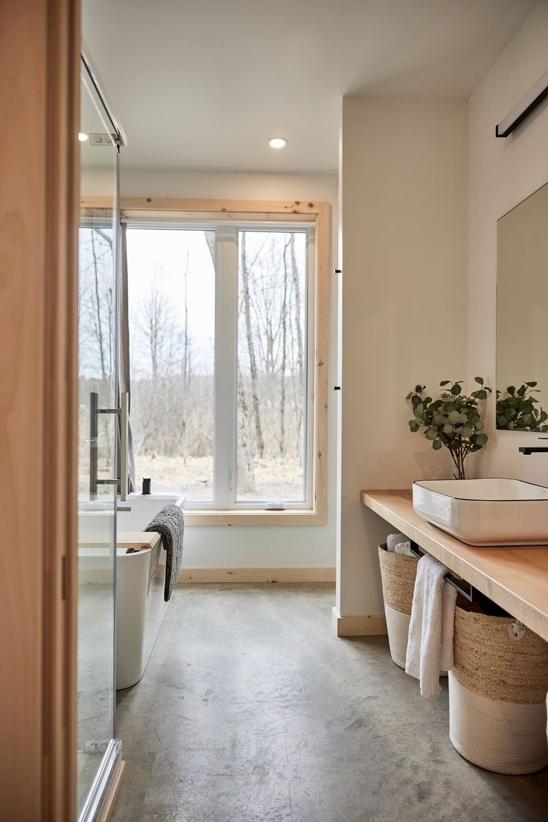 Bathroom from a Single family homes project near Granby - Bromont - Cowansville by Ancré. Architecture & Design