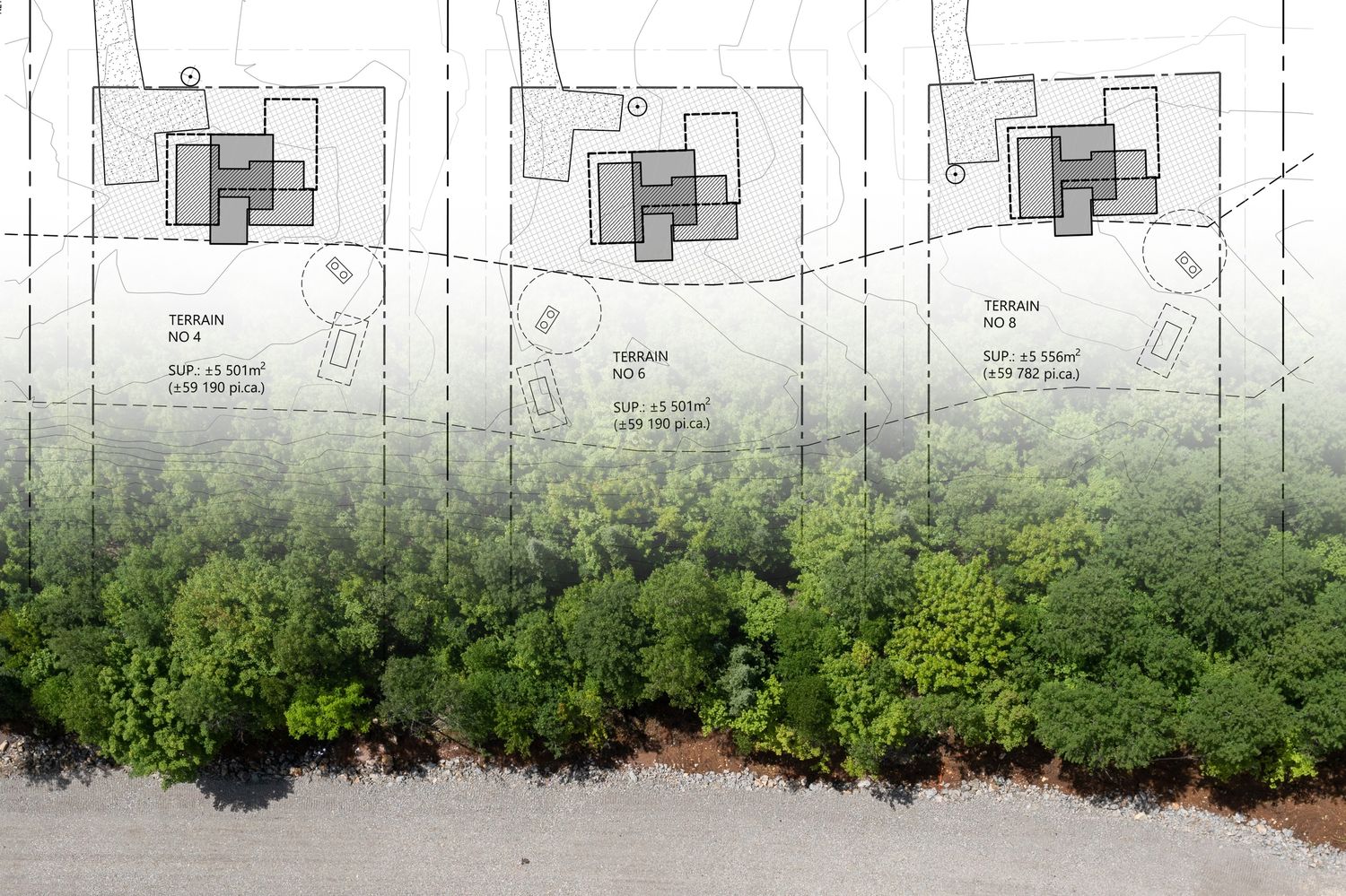 Plan d'implantation et lotissement d'un projet de Développements immobiliers près de Joliette (Lanaudière) de Belvedair